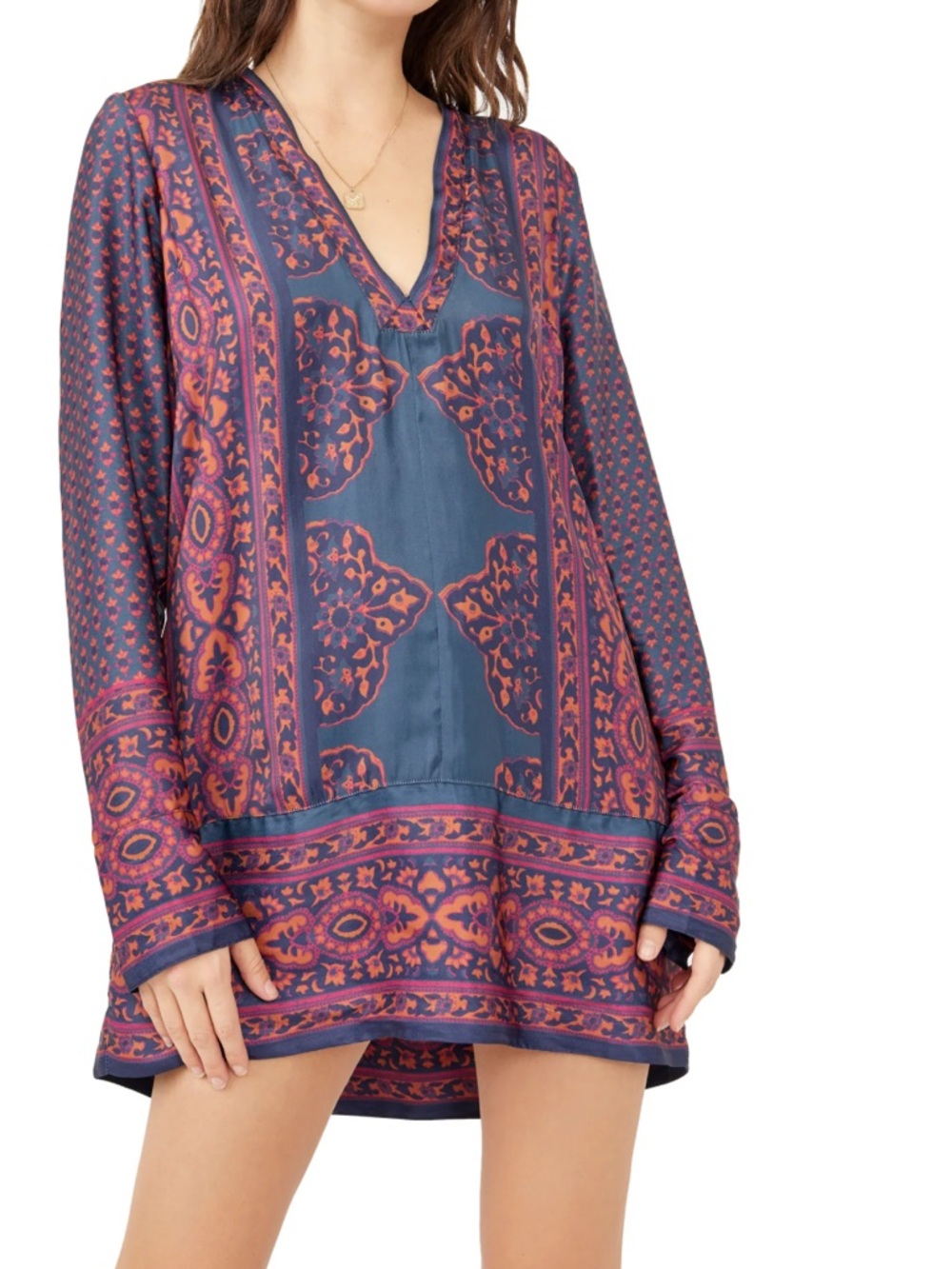 Free People Mini Mod Boho V-Neck Tunic Dress